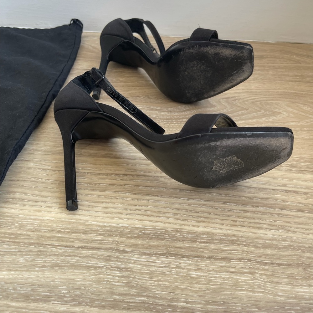 Saint Laurent Black Satin Heels - Picture 10 of 10